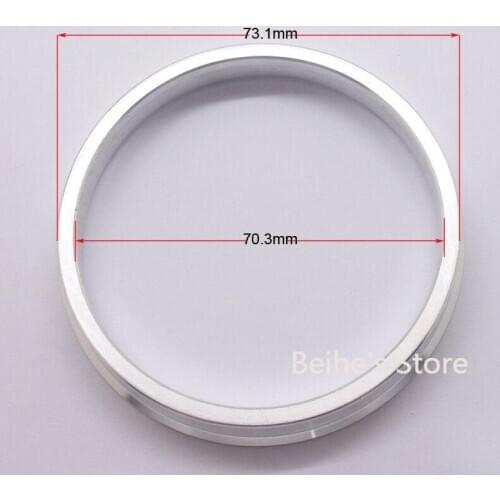 4pcs Silver Aluminum Alloy Wheel Spacer Hub Centric Rings 73.1OD to 70.3ID