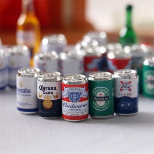 5 Pcs Mini Beer Drinks Bottle For BJD Dolls Doll House Decoration Pretend Play Toy Decoration Doll Accessory