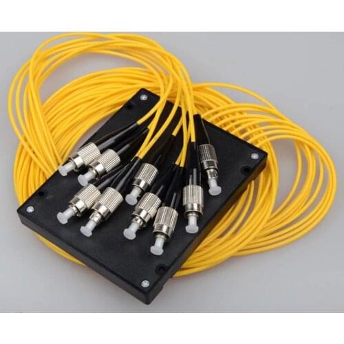 Free Shipping FC/ UPC 1X8 PLC Singlemode Fiber Optical splitter FTTH PLC ABS type FBT PLC optical fiber splitter
