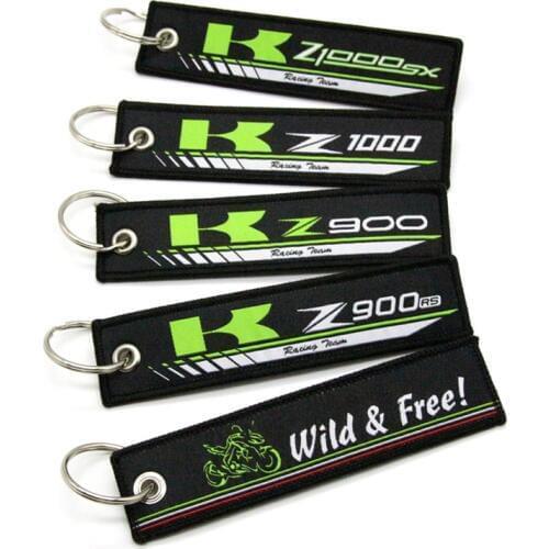For Kawasaki Z900 Z900RS Z1000 Z1000SX New 2019 Motorcycle Key Chain Woven Key Ring Tag Label Chain Black Car Keychain