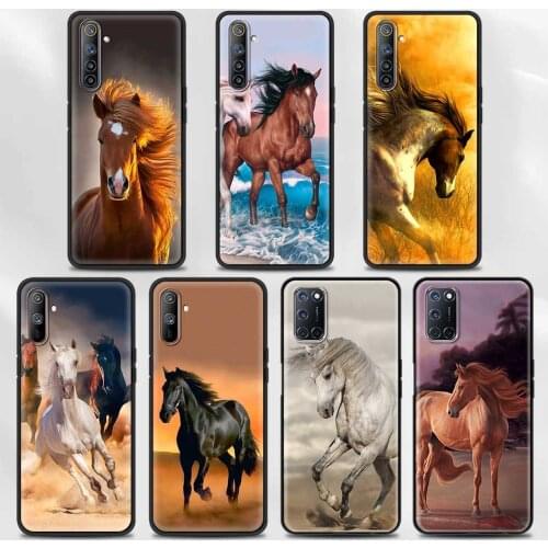 Galloping Wild Horse CellPhone Cover For Realme GT 8 7 6 Q2 Pro V15 V13 X50 5G C25 C21 C20 C15 C11 C3 7i Q2i Case Shell Capa