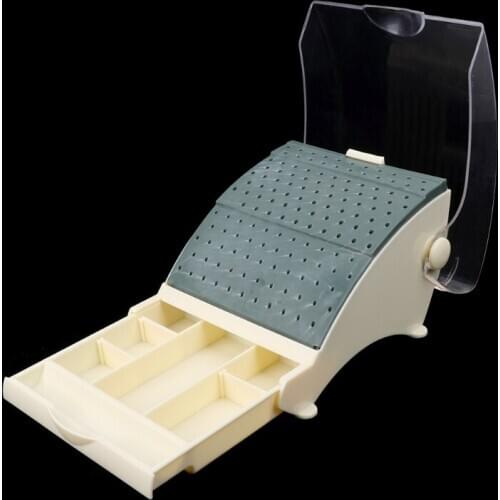 142 Holes Tooth Bur Block Holder Autoclave Sterilizer Case Disinfection Box New Holds /Holder Station+Pull Out Drawer