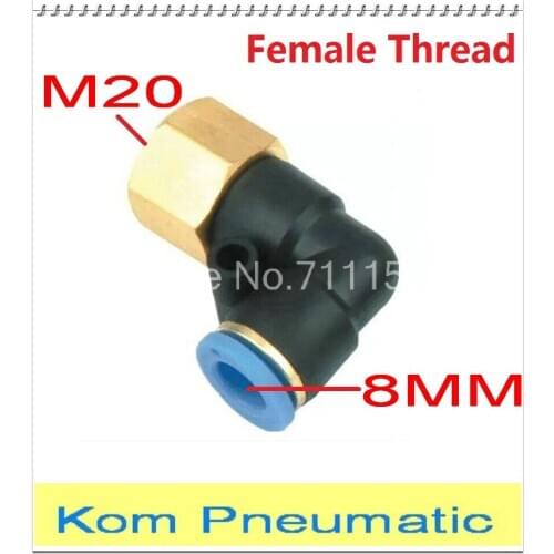 Fedex Free Shipping Female Elbow PLF 8MM Tube To M20 Thread One Touch Air Fitting Joint Coupler Connector PLF 8-M20