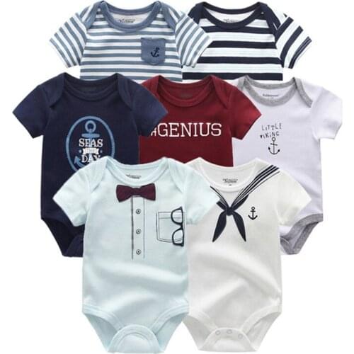 2019 7PCS/Lot Newbron Cotton Baby Boy Clothes Unisex 0-12M Clothing Sets Short Sleeve Baby Girl Clothes Summer Roupa de bebe