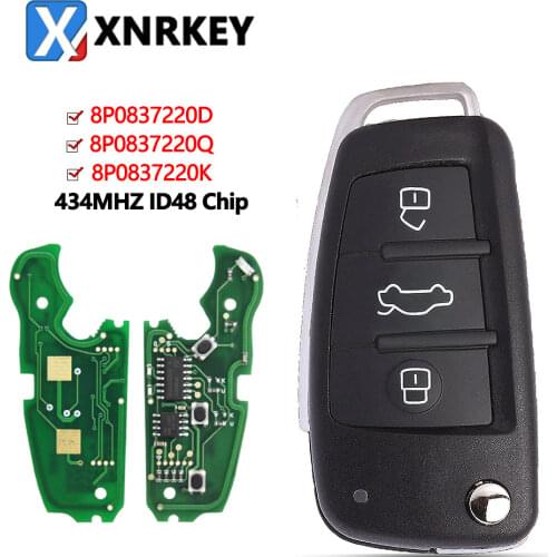 Car Remote Key for Audi A3 S3 A4 S4 TT 434MHz 8P0837220D 8P0 837 220 D 220D 2005 2006 2007 2008 2009 2010 2011 2012 2013