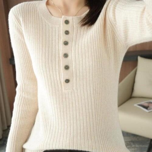 Korean Knitted Woman Sweaters Pullovers Spring Autumn Basic Womens Long Sleeve Tops Jumper Slim O-Neck Thick Unif Clothing