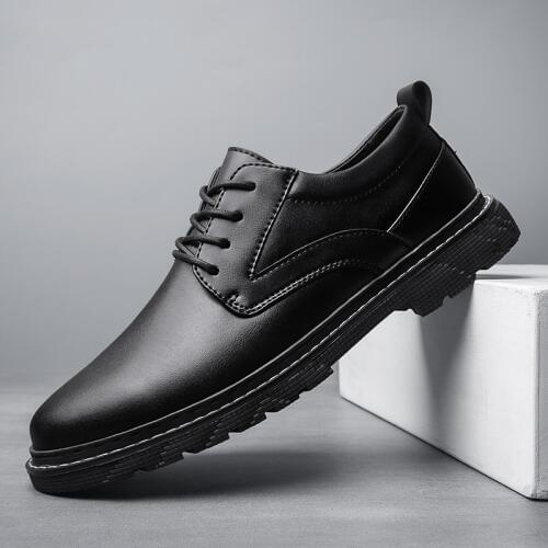 Leather Mens Shoes Comfortable Men Loafers Outdoor Fashion Casual Shoes Lace-Up Soft Business Formal Shoes Men Flats