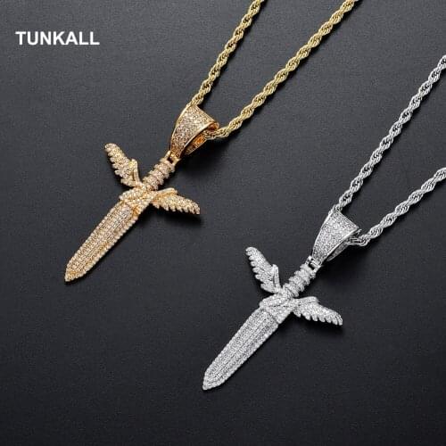 CZ Shape Brass Pendants Hip Hop Necklace Men And Women Jewelry Gift CN081
