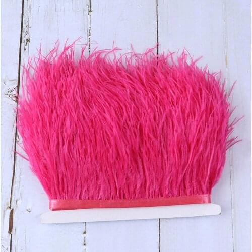 1M Multicolor Real Ostrich Feather Trims Ribbon for Dress Fashion Show Shoes Clothing DIY Feathers Crafts Decoration Supplies