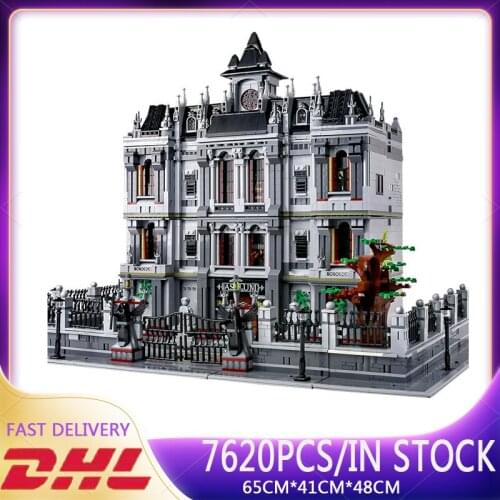 Hot 7620PCS Movie Toys K128 The Moc-30788 Arkham Asylum House Educational Toys Creative Model Building Blocks DIY Christmas Gift