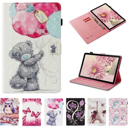 Cute 3D Cartoon Unicorn Cover For Samsung Galaxy Tab E 9.6" SM-T560 T561 PU Leather wallet stand Case