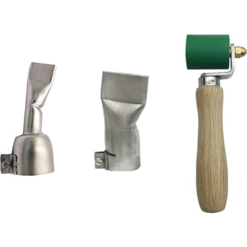 3Pc Set Welding Nozzle Welding Tips for PVC Flat Nozzle Plastic Welder Tips Roller for Hot Air Welding Soldering Supplie