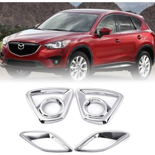 2PCS Chrome Front Fog Light Cover Trim For Mazda Cx-5 CX 5 2013 - 2016 Auto Rear Tail Lamp Frame Sticker Car Styling