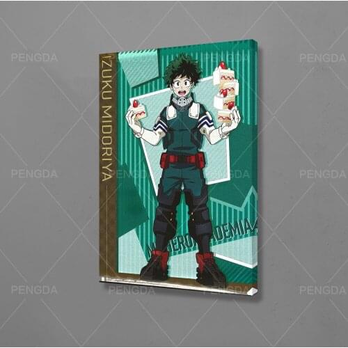 Wall Art Canvas Prints My Hero Academy Painting Home Green Cake Boy Decoration Pictures Modular Frame For Office Poster Artwork
