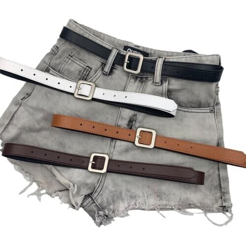New Ladies Belt Retro Simple Wild Square Buckle Belt with Jeans Belt