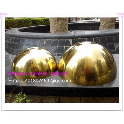 63 mm diameter, 201 stainless steel gold hemisphere, hollow hemisphere, metope adornment,plating titanium