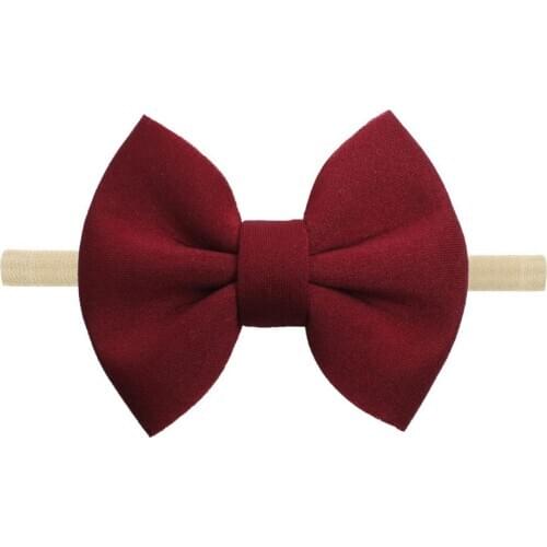 2020 New Arrivals Space Cotton Pure Color Bowknot Children Hairband Cute Girl Headband Fashion Nylon Headband Hair Accessories