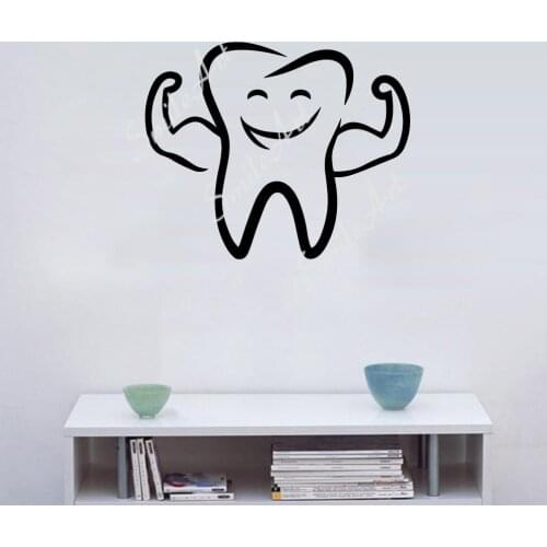 Drop Shipping teeth Vinyl Kitchen Wall Stickers Wallpaper For Kids Rooms Decoration Waterproof Wall Art Decal