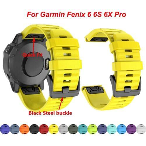 26 22MM Watchband Strap for Garmin Fenix 5 5X 3 3 HR Fenix 6X 6 6S Pro S60 MK1 Watch Quick Release Silicone Easyfit Wrist Band