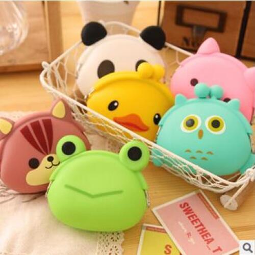 2019 Hot 3D kawaii Cute sac Cartoon Animal Silicone Coin Purse Wallets Rubber Purse Bags coin case kids wallet fashion girls bag
