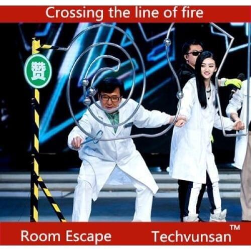 Real life room escape room theme props organs Cross Fire organs but not touch the tracks along the tracks