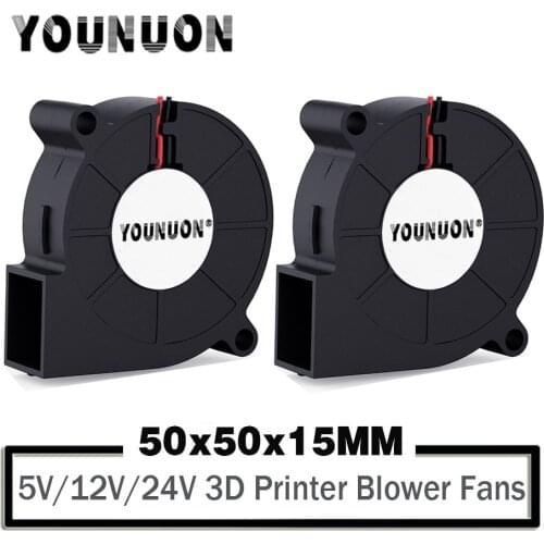 DC 5015 50mm DC 24V 12V 5V 2Pin Ball/Sleeve Bearing Brushless Cooling Turbine Blower Fan 50mm x 15mm Blower Cooler Fan