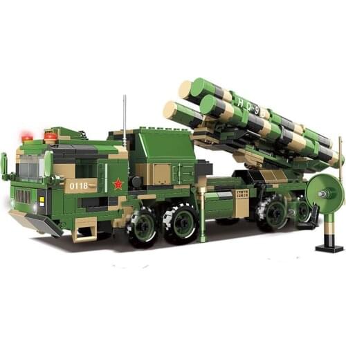 Military Series World War II Chinese Army long-range rocket launch armored vehicle DIY model Building Blocks Bricks Toys Gifts