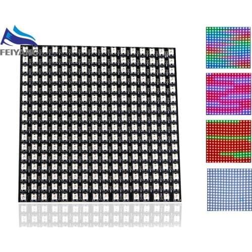 1 pcs 16x16 Pixel WS2812B LED Heatsink chip Digital Individually addressable led module Panel Flexible DIY Display Board DC5V
