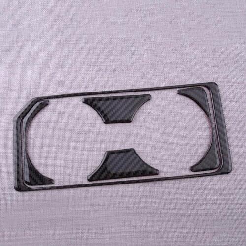 1 Set Carbon Fiber Car Front Water Cup Holder Panel Cover Trim Decoration Left Hand Drive Fit for Ford F-150 2017 2018 2019