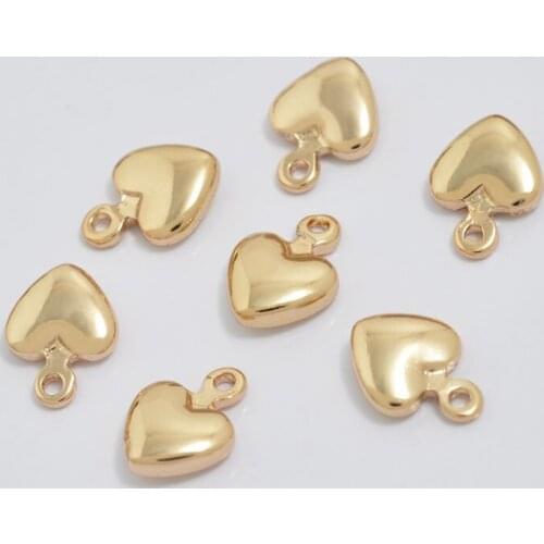 100pcs DIY charm The new strange love Peach heart smooth small pendant accessories wholesale gold not rub off