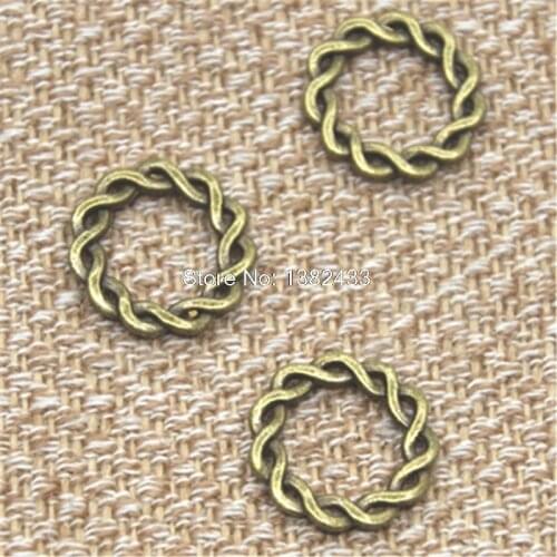 15pcs twist ring circle Charm Antique Tibetan bronze Tone Twist Ring Connector pendant 21mm