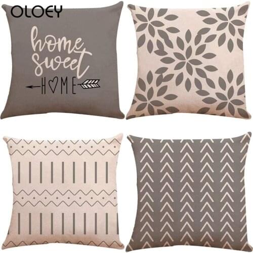 45x45cm Grey Pillow Covers 18x18 Modern Sofa Throw Pillow Cover Decorative Outdoor Linen Fabric Pillow Case for Couch Bed Car