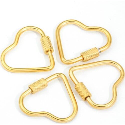 5Pcs/lot Stainless Steel Heart Shaped 18K Gold Plating Jewelry Buckle DIY Necklace Bracelet Chain Buckles No Fade Accessories