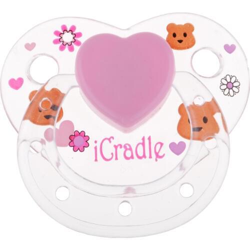 ABS Dummy Pacifier Reborn Magnetic Pacifier Toy Baby Doll Supplies Kids Birthday Gift Pink & Clear