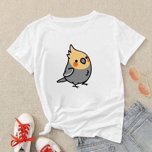 Cartoon Watercolor Parrot Birds Japanses T shirt Women Printed Harajuku Cute Kawaii Summer Casual Tumblr Outfit Fashion Tops