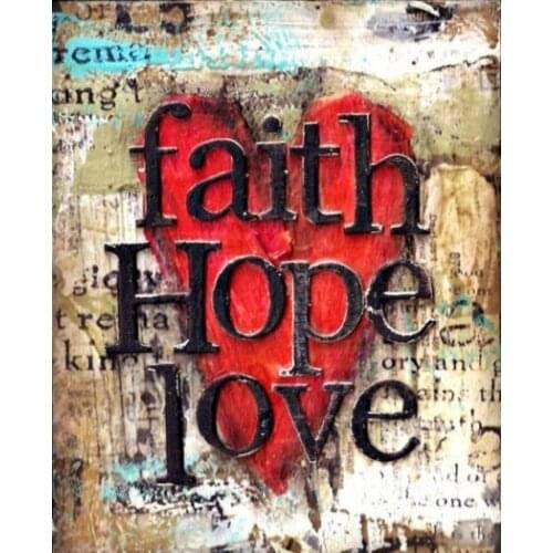 5D DIY diamond painting Letters Faith Hope Love Full Drill Embroidery Cross Stitch Mosaic Craft Kits Home Decor Christmas Gift