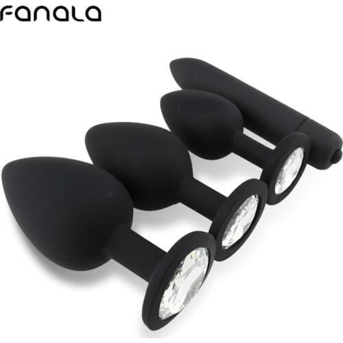 FanaLa Black Bullet Vibrator Anal Plug Ass Massage Vaginal Masturbation Butt Plug Anal Sex Toy Sets for Women Gay Couple