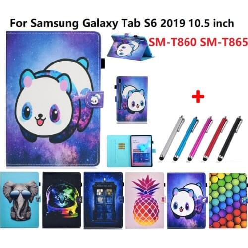 For Samsung Galaxy Tab S6 Case 10.5 Inch For Samsung Tab S6 SM-T860 SM-T865 2019 Flip Protective Case Cover + Stylus Pen