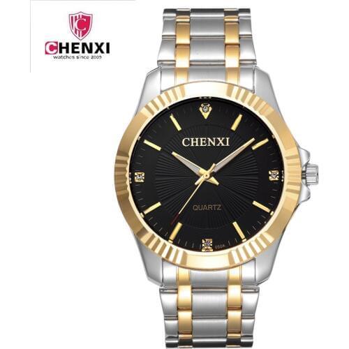 CHENXI Wristwatches Gold Watch Men Women Watches Top Brand Luxury Male Clock Golden Steel Wrist Quartz Watch Relogio Masculino