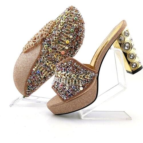 Doershow nice African Shoes And Bag Matching Set With Hot Selling Women Italian Shoes And Bag Set For Wedding! SJU1-17