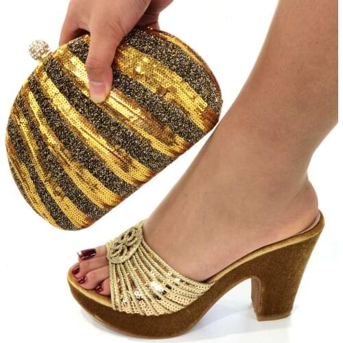 Doershow fashion Italian Shoes And Bag Sets For Evening Party With Stones Italian Leather Handbags Match Bags! SNY1-22