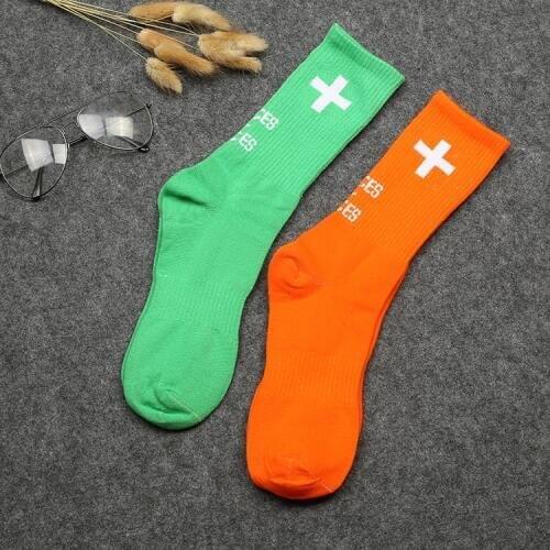 Harajuku Style Students Cross Long Cotton Socks for Women Fashion Couple Breathable Sweatproof Socks for Female Calcetines Mujer