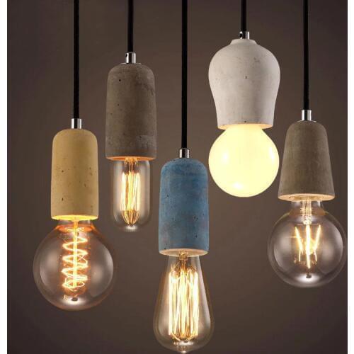 American Country Loft Led Cement Chandelier Creative Vintage Restaurant Coffee Shop Bar Hanging Light Fixtures Free Shipping