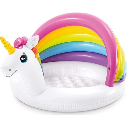 Creative Inflatable Swimming Pool Unicorn Sunshade Paddling Pool Baby Sand Pool Ocean Ball Pool Childrens Beach Tent Pool Gift