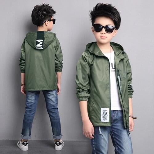 Black White Green Spring Autumn Coat Outerwear Top Children Clothes Kids Costume Teenage School Boy Clothing High Quality