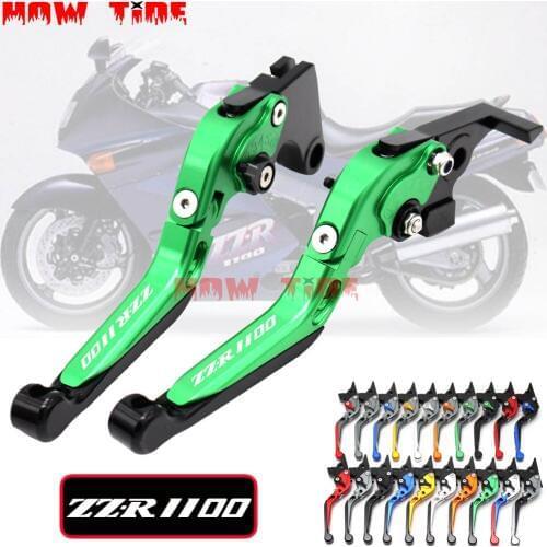 Logo (ZZR1100) For Kawasaki ZZ-R1100 ZZR 1100 1990-1992 CNC Adjustable Folding Extendable Motorcycle Brake Clutch Levers