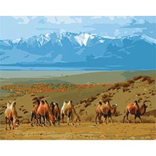 MaHuaf-X1406 high mountain and animal DIY painting by Numbers animal Hand-painted canvas digital oil painting home decor