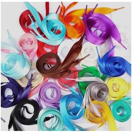 Fashion 120CM Flat Silk Ribbon Shoelaces Shoe Laces Sneaker Sport Shoes Lace One Pair Drop Shipping