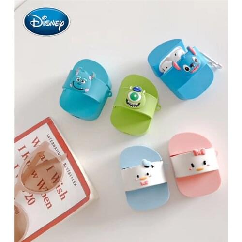Cartoon Stitch Donald Duck Three-dimensional slippers Apple AirPods1/2 wireless headset protective cover silicone soft case