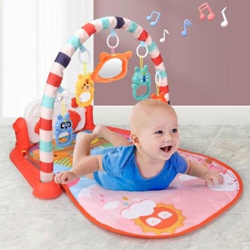 Musical Baby Play Mat Play Piano Activity Gym With Hang Pedal Piano Crawling Mat Toy Music Fitness Frame Baby For 3-6-12 Months